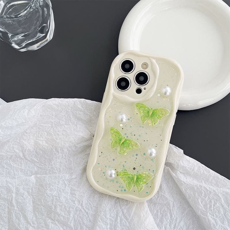 Faux Phone Case Butterfly Pearl