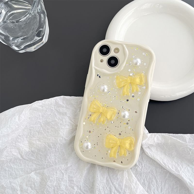 Faux Phone Case Butterfly Pearl