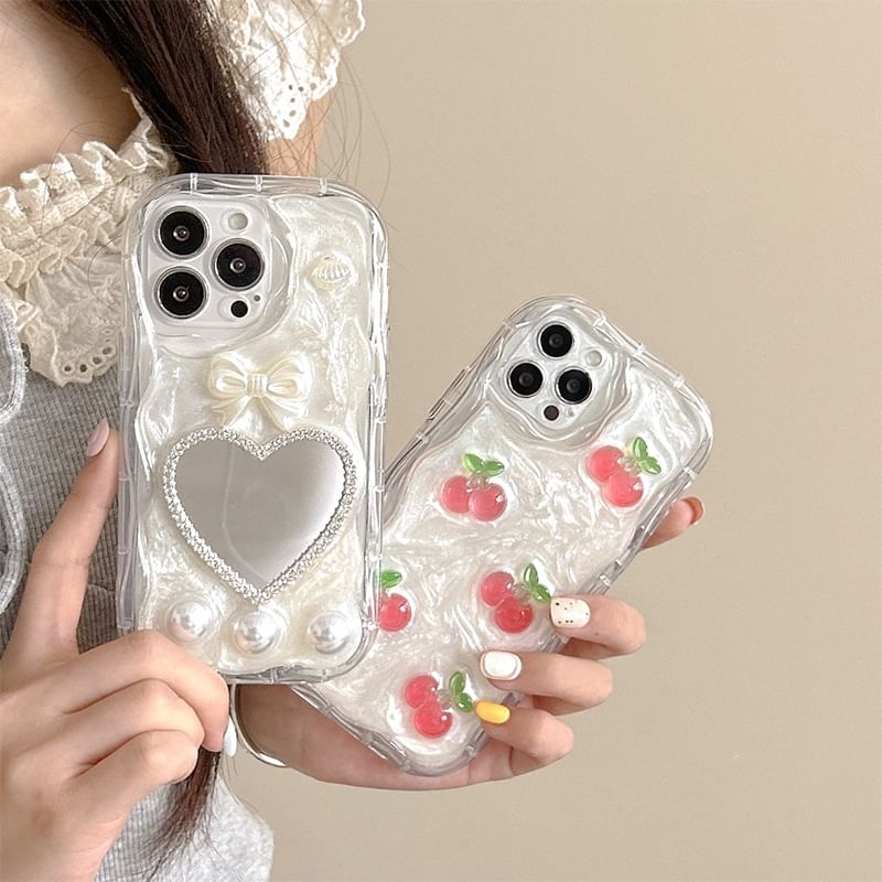 Heart Phone / Cherry Mirrored Case