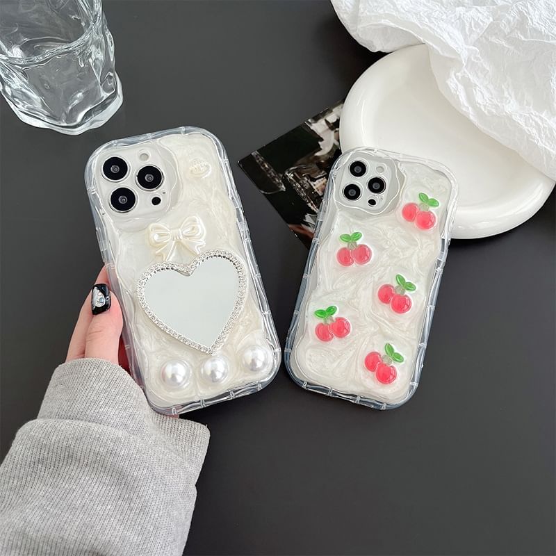 Heart Phone / Cherry Mirrored Case