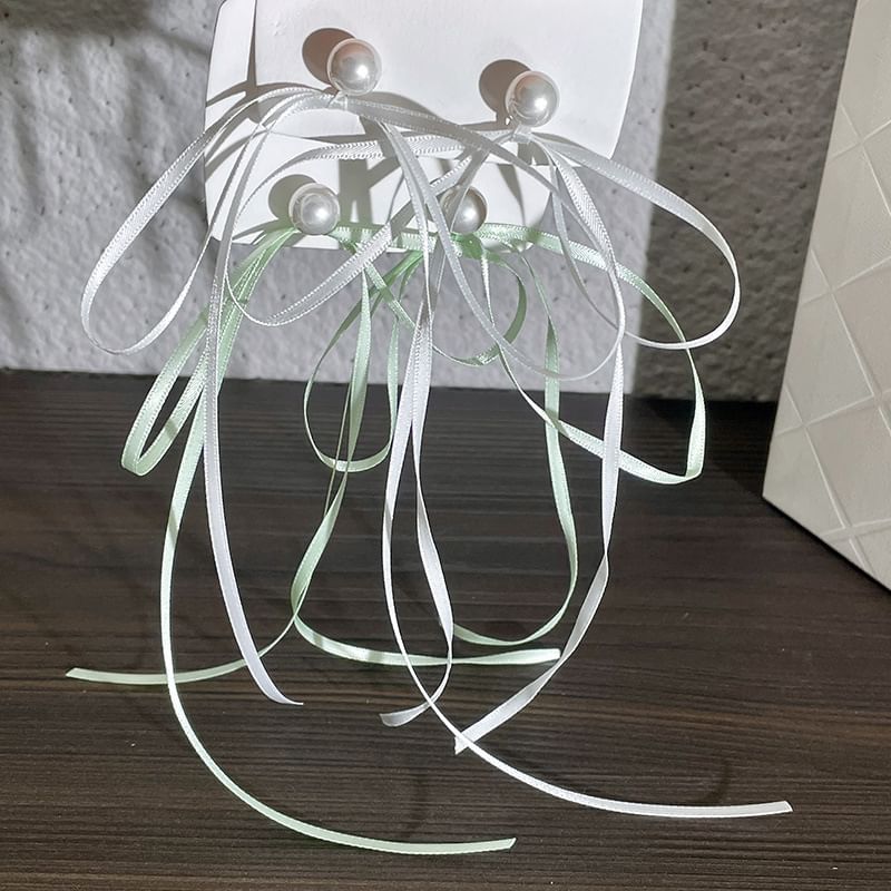 Pearl Bow Faux Earring