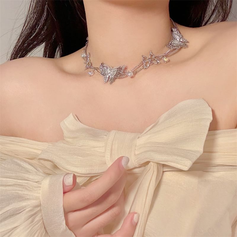 Necklace Beaded Butterfly