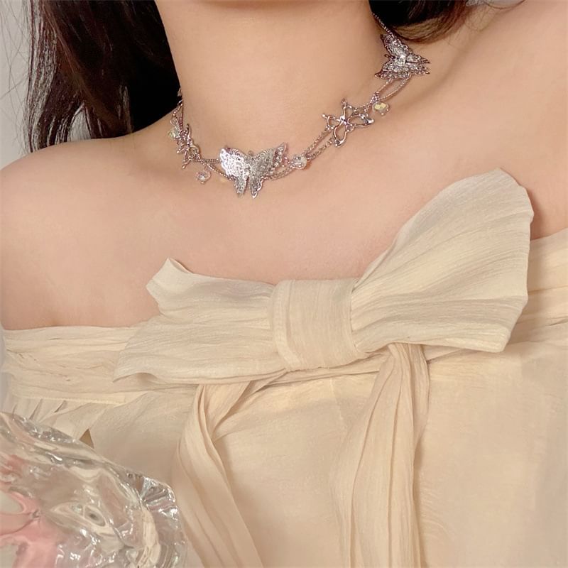 Necklace Beaded Butterfly