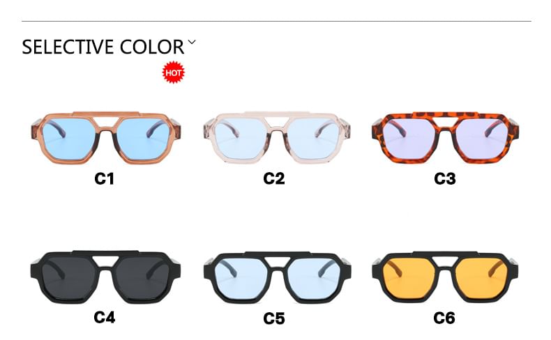 Bridge Plastic Geometric Double Sunglasses