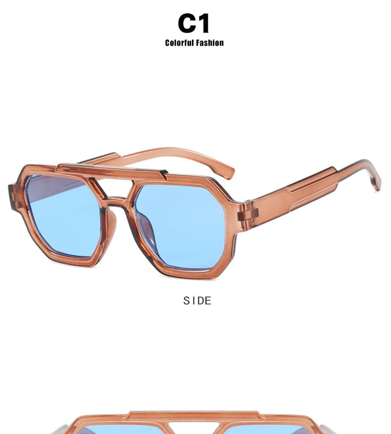 Bridge Plastic Geometric Double Sunglasses
