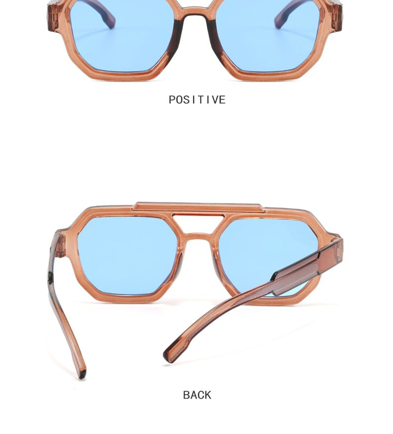 Bridge Plastic Geometric Double Sunglasses