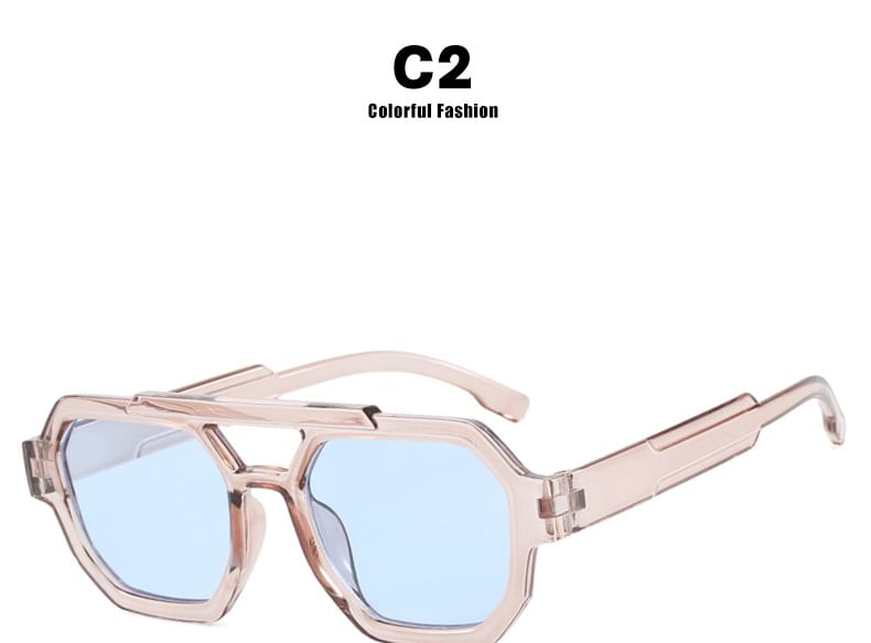 Bridge Plastic Geometric Double Sunglasses