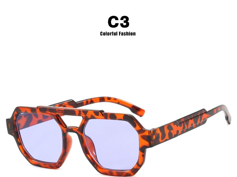 Bridge Plastic Geometric Double Sunglasses