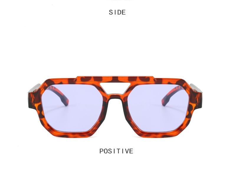 Bridge Plastic Geometric Double Sunglasses