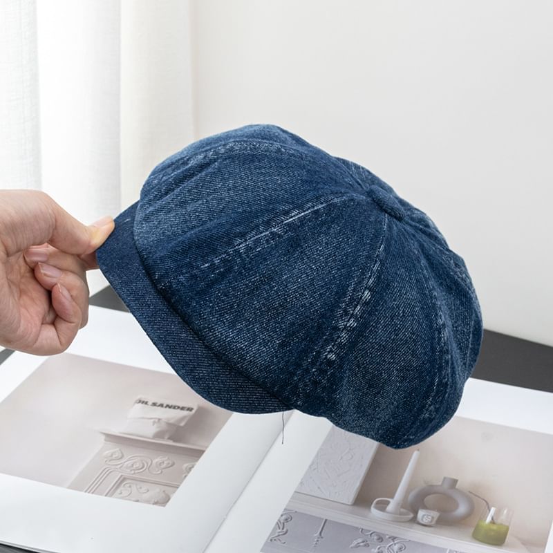 Denim Short Brim Cap Newsboy