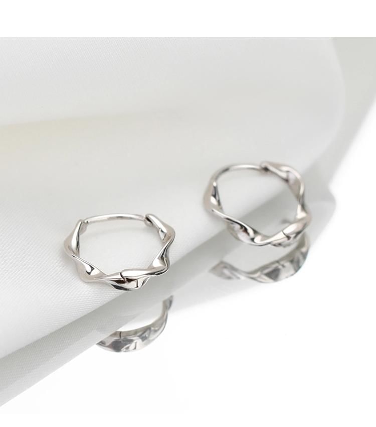 Silver Wavy Sterling Earring Hoop