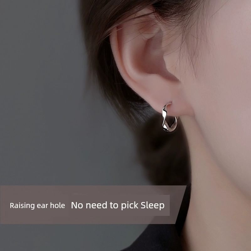 Silver Wavy Sterling Earring Hoop