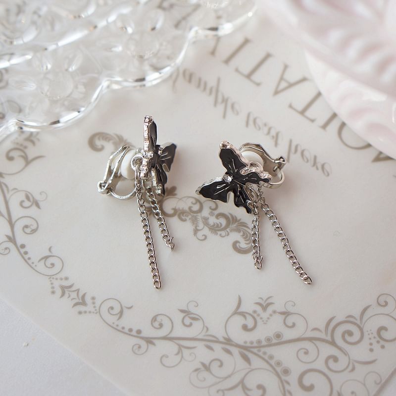 Butterfly Clip On Drop / Earring Enamel