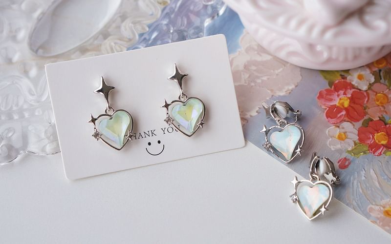 On Clip Drop / Earring Heart Star