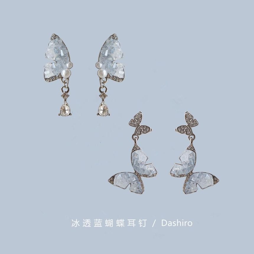 / Earring Butterfly On Clip Drop