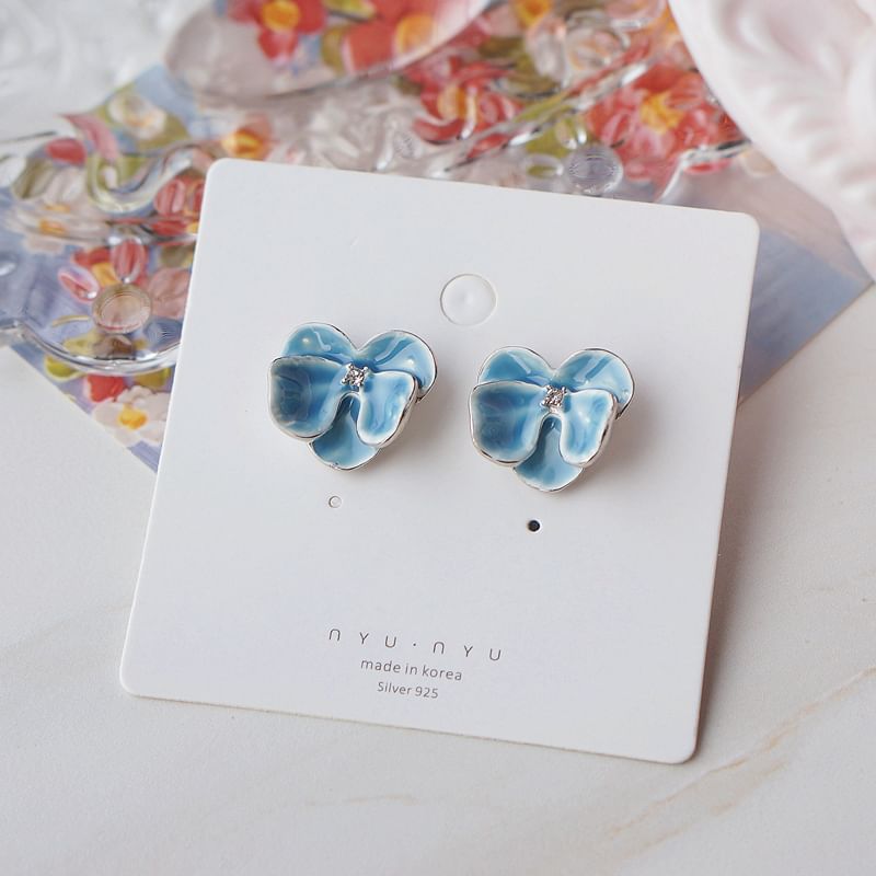 Orchid Clip / Earring On Stud Enamel