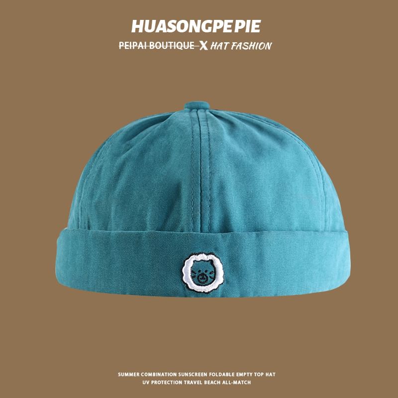 Letter Brimless Embroidered Cap