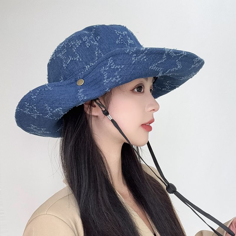 Distressed Hat Boonie Denim