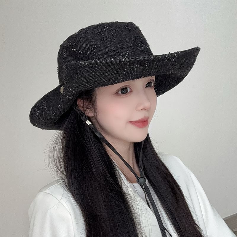 Distressed Hat Boonie Denim