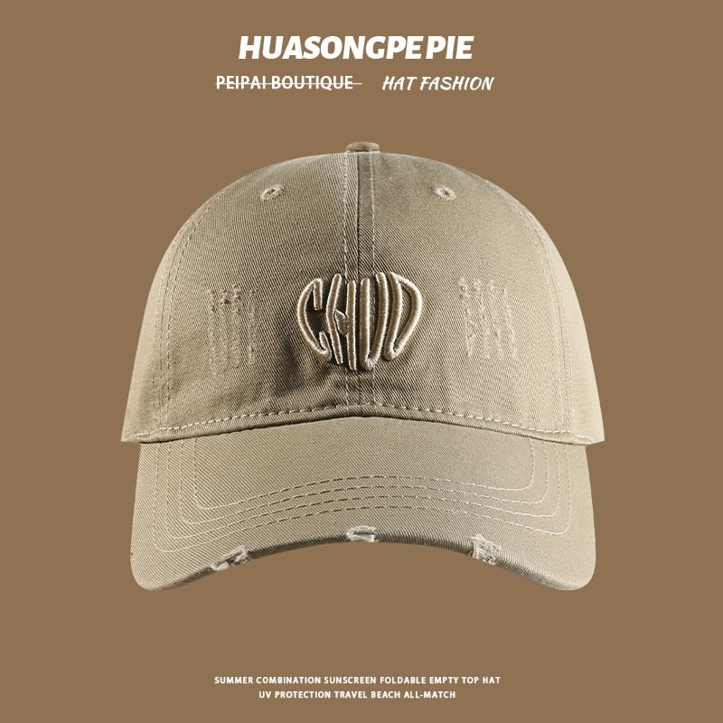 Baseball Embroidered Cap Distressed Letter