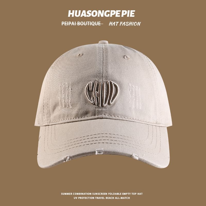 Baseball Embroidered Cap Distressed Letter