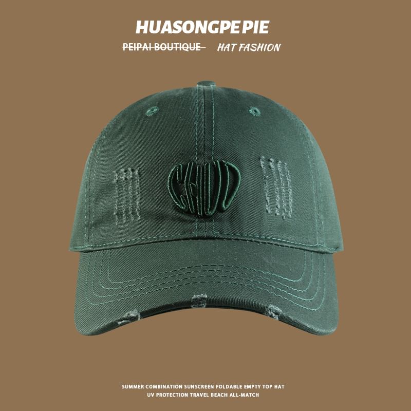 Baseball Embroidered Cap Distressed Letter