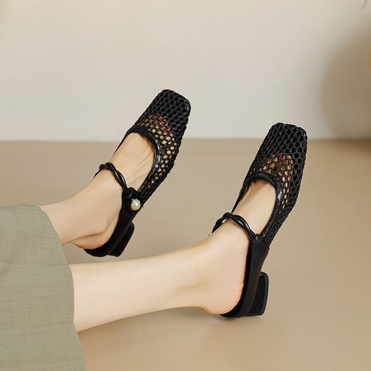Mules Mesh Heel Low