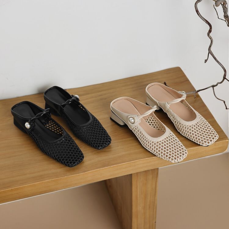 Mules Mesh Heel Low
