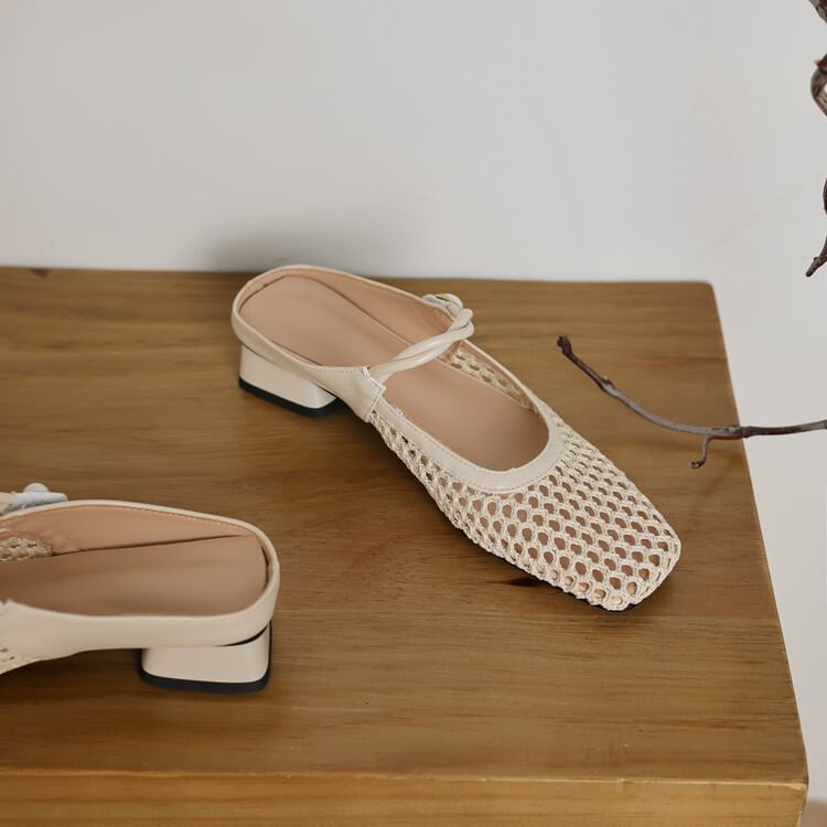 Mules Mesh Heel Low