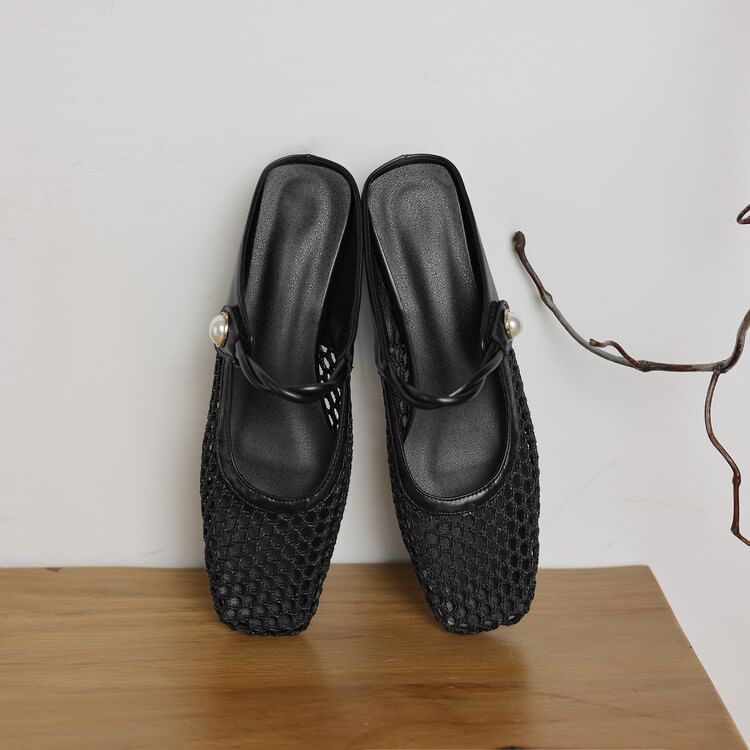 Mules Mesh Heel Low