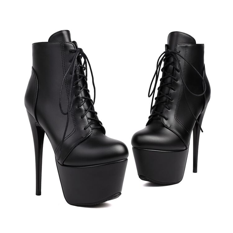 Boots Heel Stiletto Lace-Up Ankle