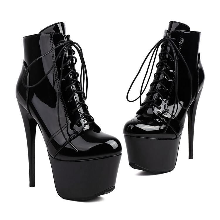 Boots Heel Stiletto Lace-Up Ankle