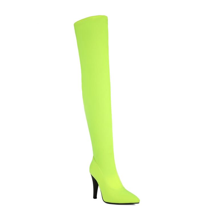High Sock Heel Boots Over-the-Knee