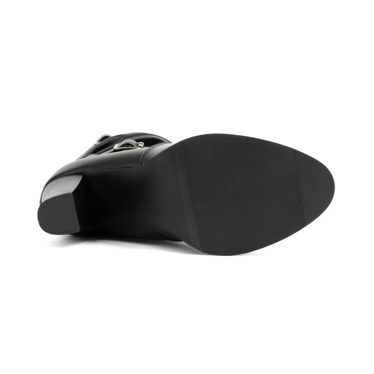 Boots Mid-Calf Buckled Chunky Heel