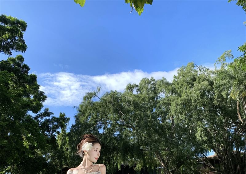 Dress Maxi Mermaid Spaghetti Strap Floral