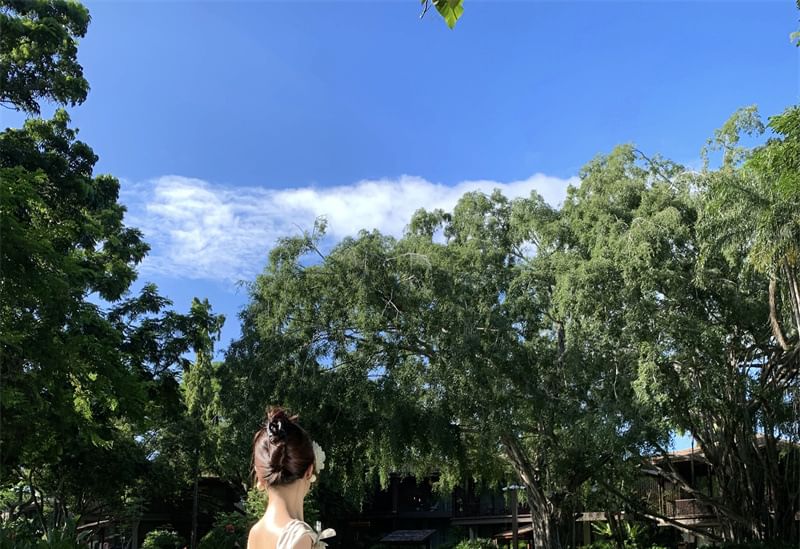 Dress Maxi Mermaid Spaghetti Strap Floral