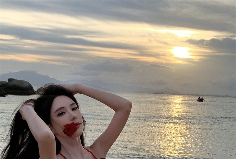 Sundress Ruffle Midi Side-Slit Floral Halter