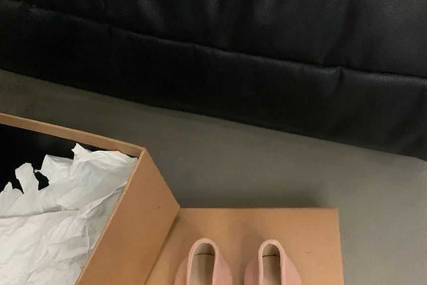 Suede Faux Accent Flats Bow Plain