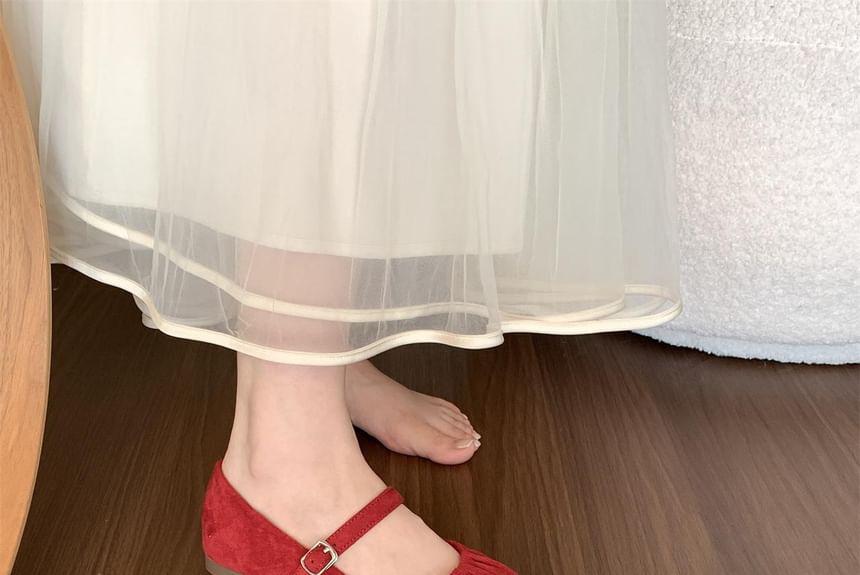 Ruched Suede Faux Mary Plain Flats Jane