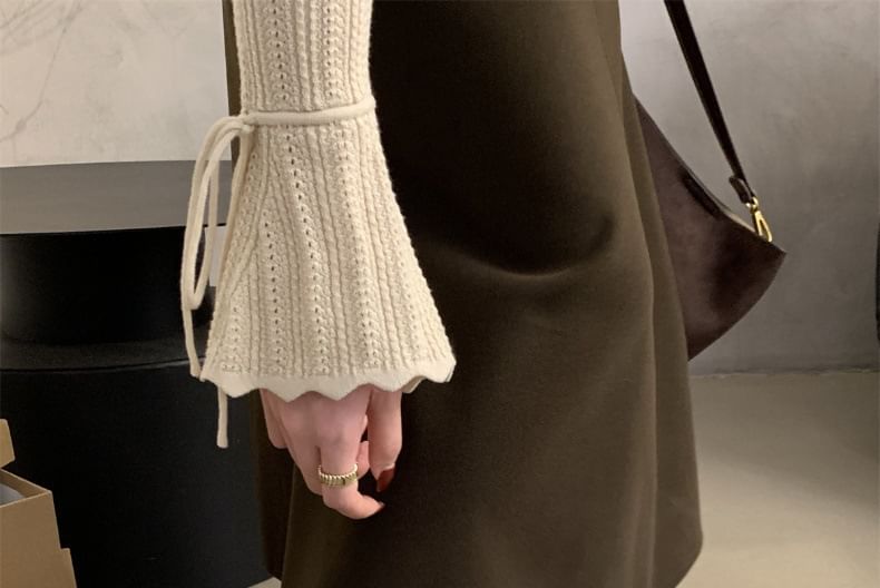 Toe Leather Flats Faux Round