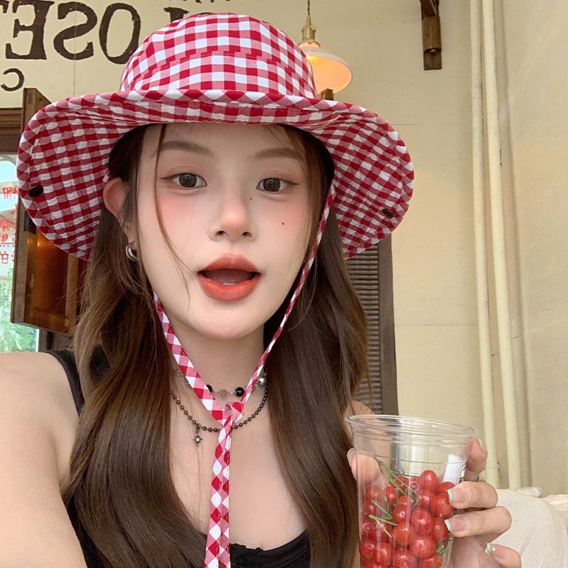 Plaid Hat Bucket