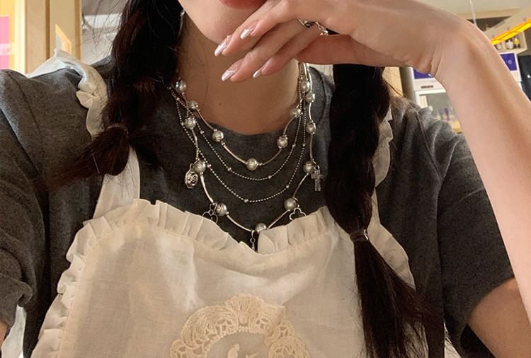 Denim Ribbon Beret Beaded