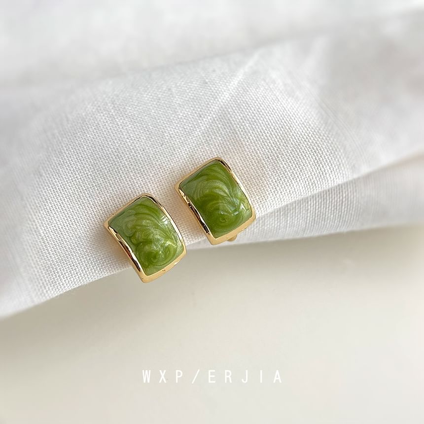Enamel On Clip Earring