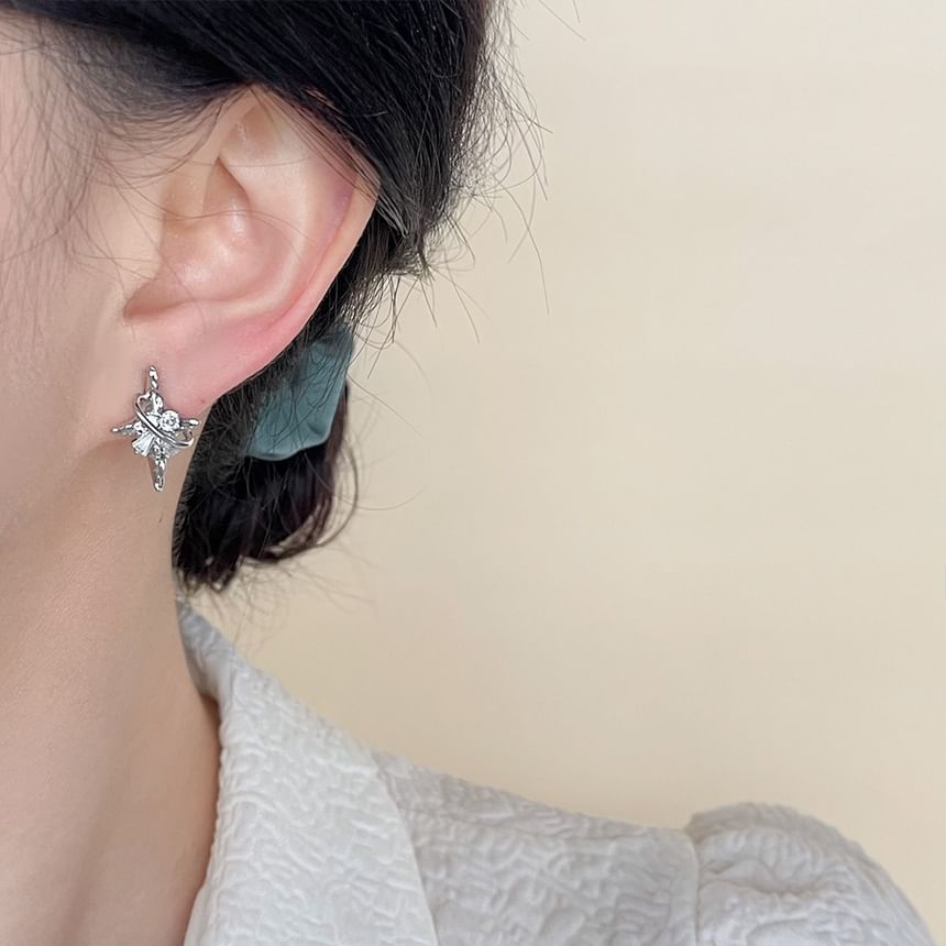 Clip Earring On Star Rhinestone