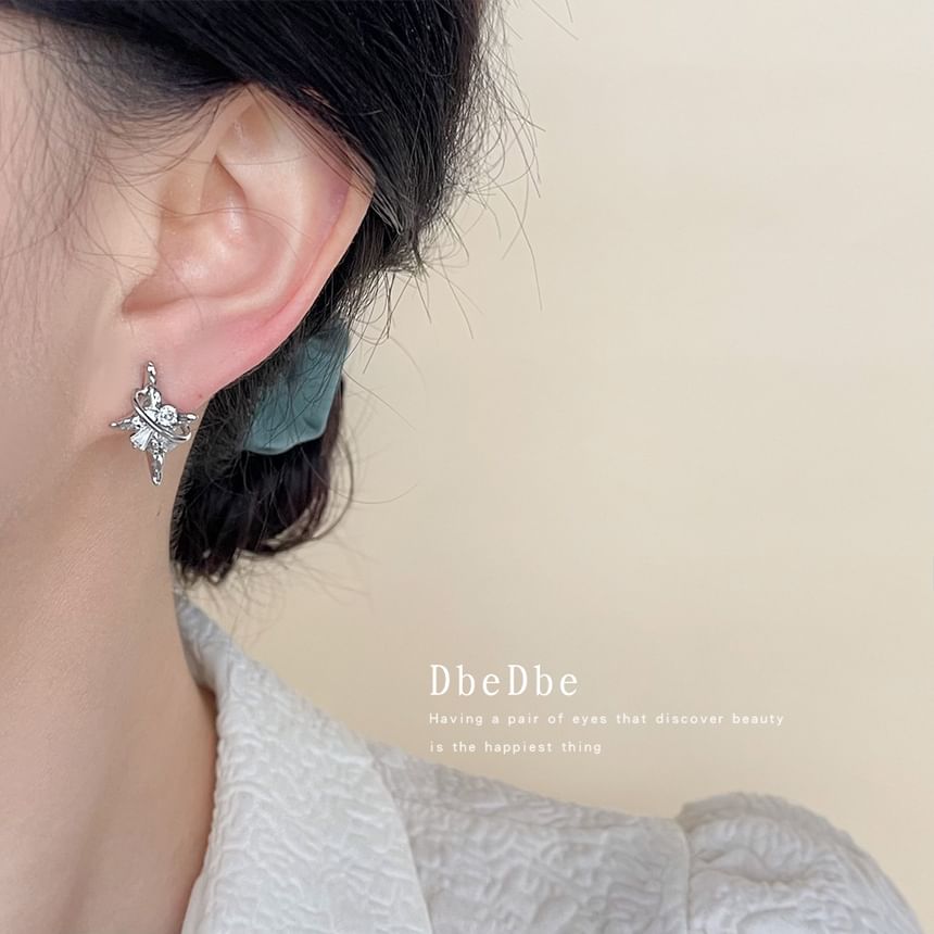 Clip Earring On Star Rhinestone