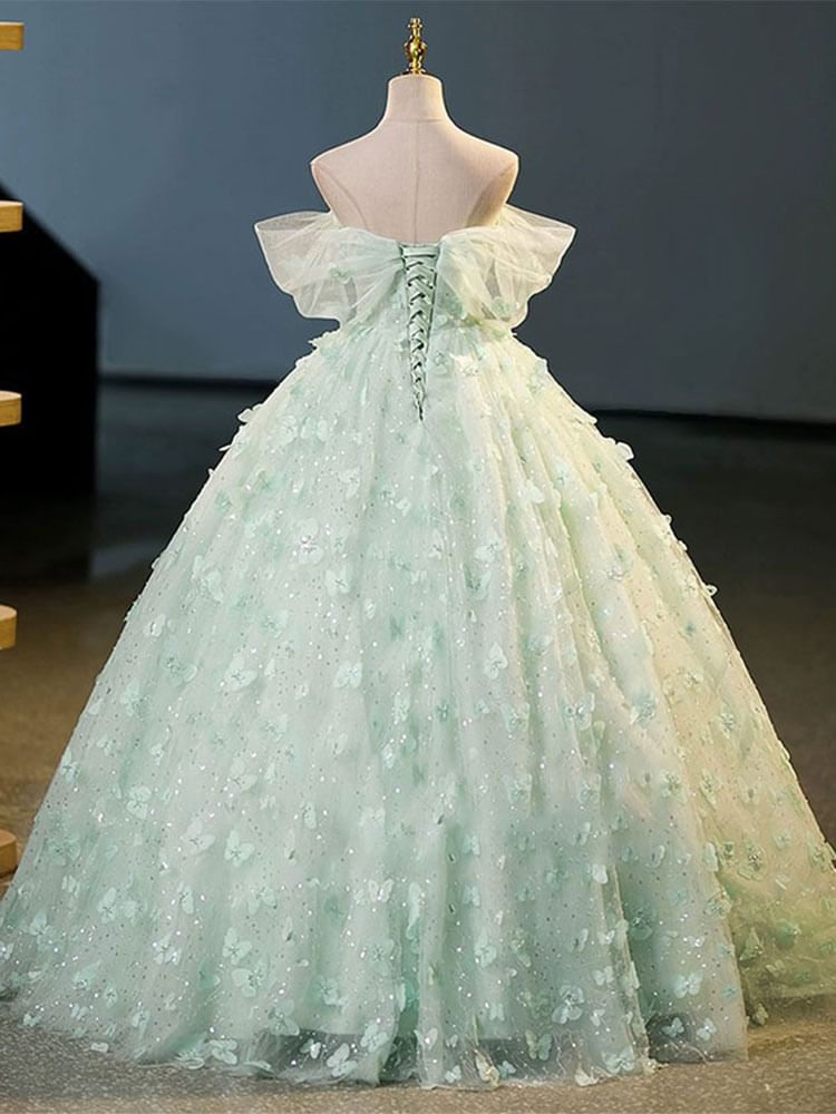 Butterfly Shoulder Off Evening Dress A-Line