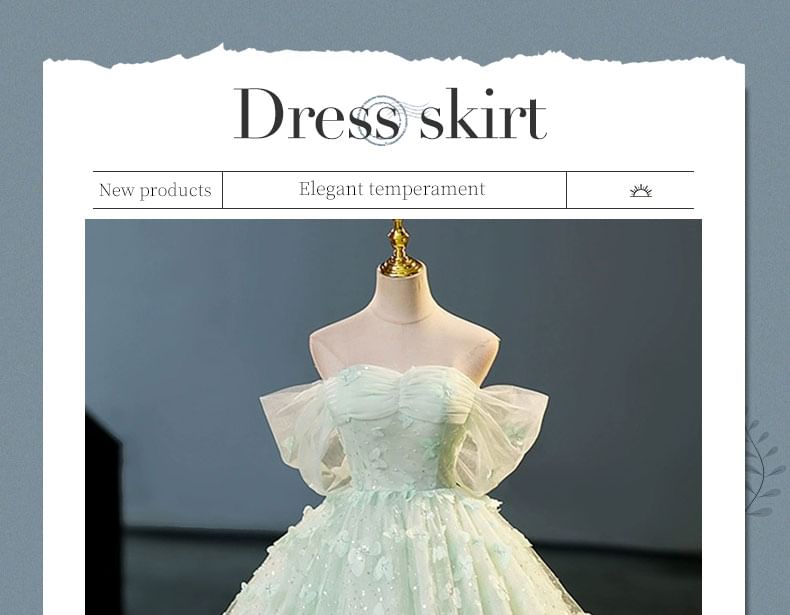 Shoulder Butterfly A-Line Off Dress Evening