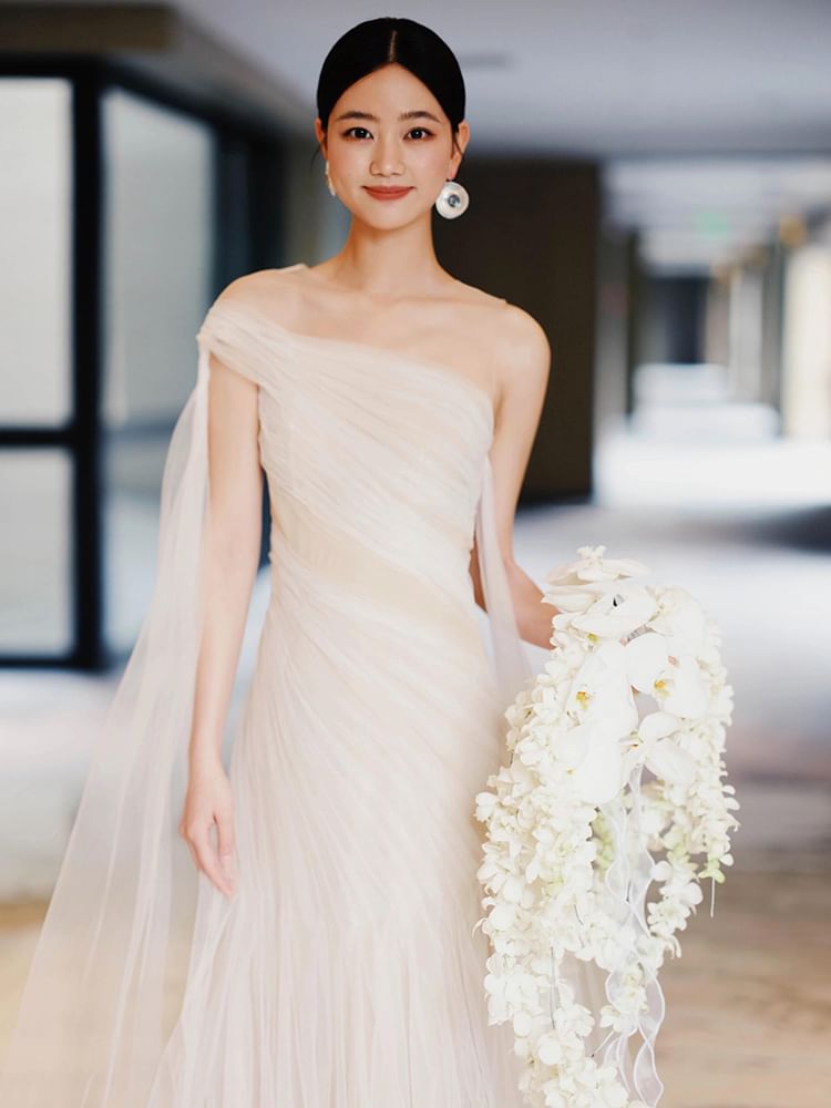 Evening One Sheath Dress Shoulder Tulle