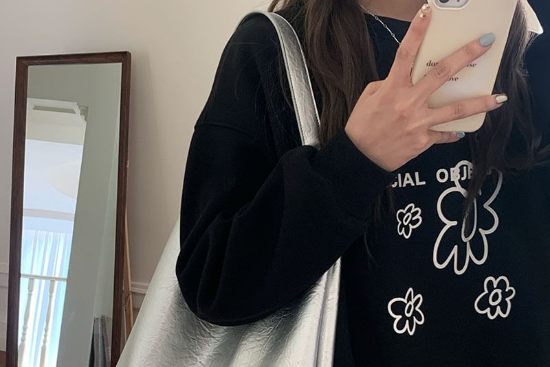 Faux Bag Leather Tote