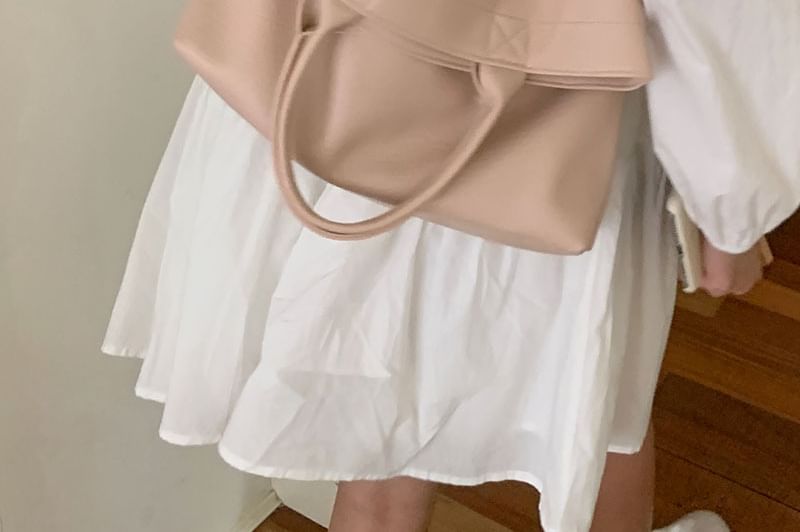 Faux Leather Tote Bag Crossbody